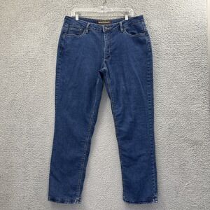 Bit & Bridle Fleece Lined Jeans Straight Leg Thermal Mid Rise Women's 14 x 29.5